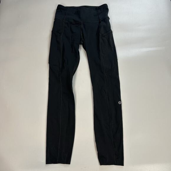 Lululemon Fast Free Tight Womens 4 High Rise Gray Pockets Running - Picture 1 of 9